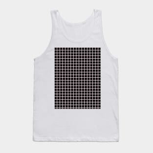 Black and White Graph Grid Pattern Tank Top